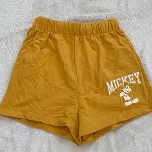 Disney Mustard Yellow Mickey Graphic Women's Athletic Shorts